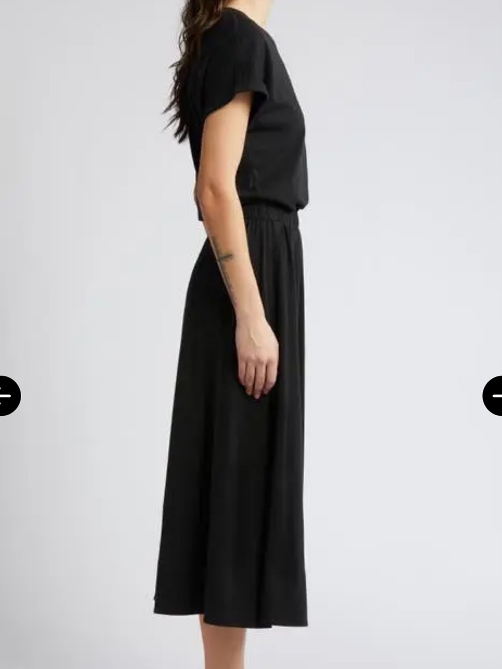 Nation LTD Garcelle Organic Cotton T-Shirt Midi Maxi Dress Jet Black Minimalist - Picture 9 of 16